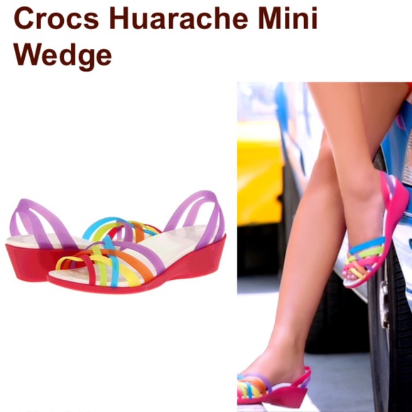 crocs huarache mini wedge